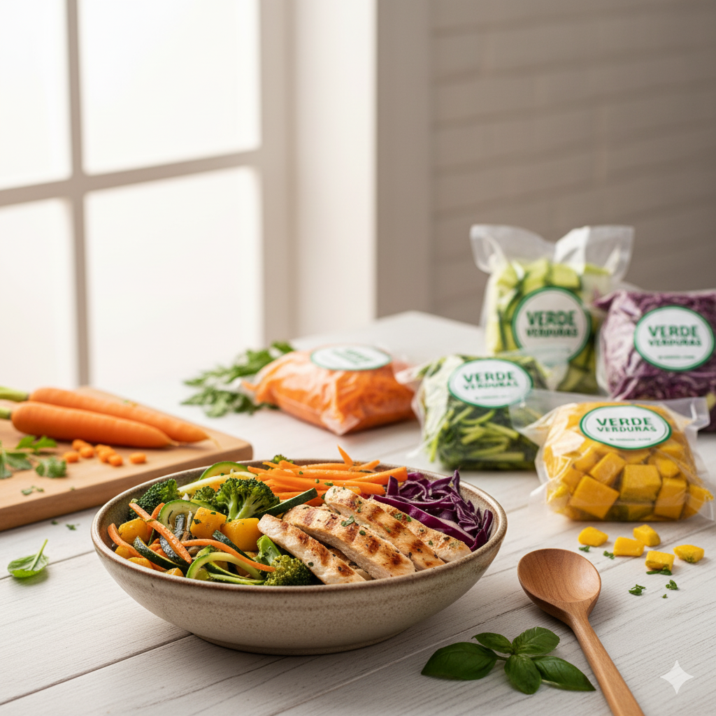 Salada pronta preparada com hortaliças da Verde Verduras